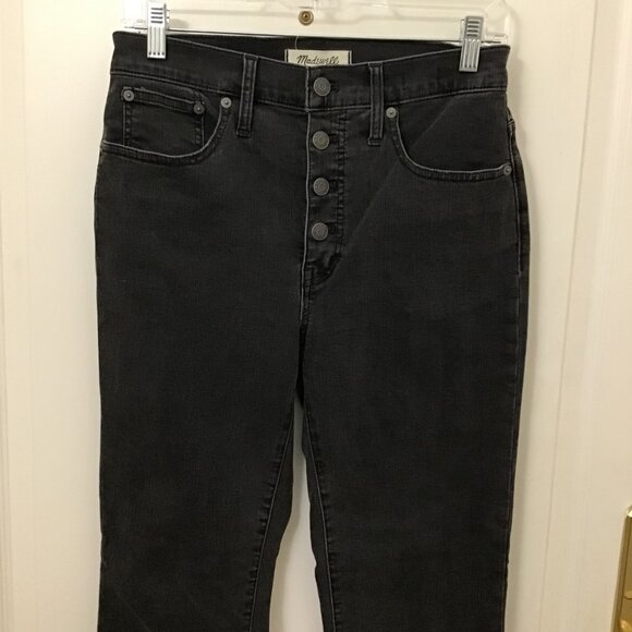 Madewell Black Gray Cali-Demi Boots Jeans Size 28T - Picture 2 of 9